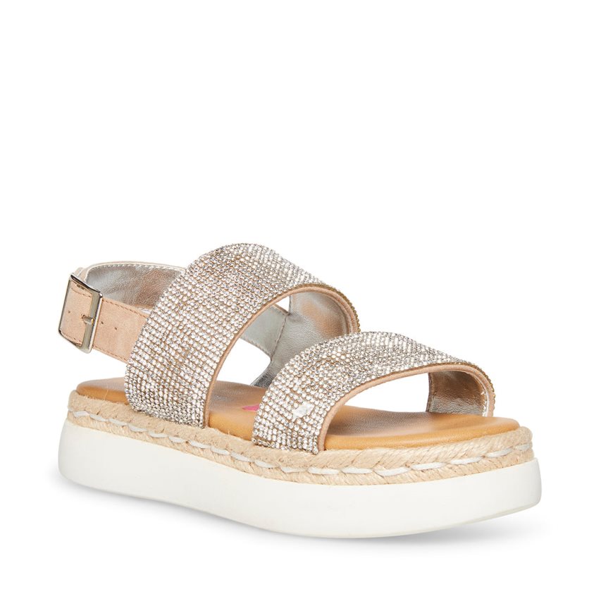 Silver Steve Madden Jaliana Kids' Platform Sandals | DVZBX3642