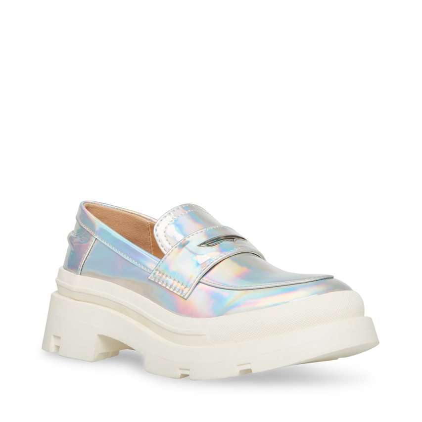 Silver Steve Madden Jlawrnce Iridescent Kids' Platform Shoes | RCTZN2508