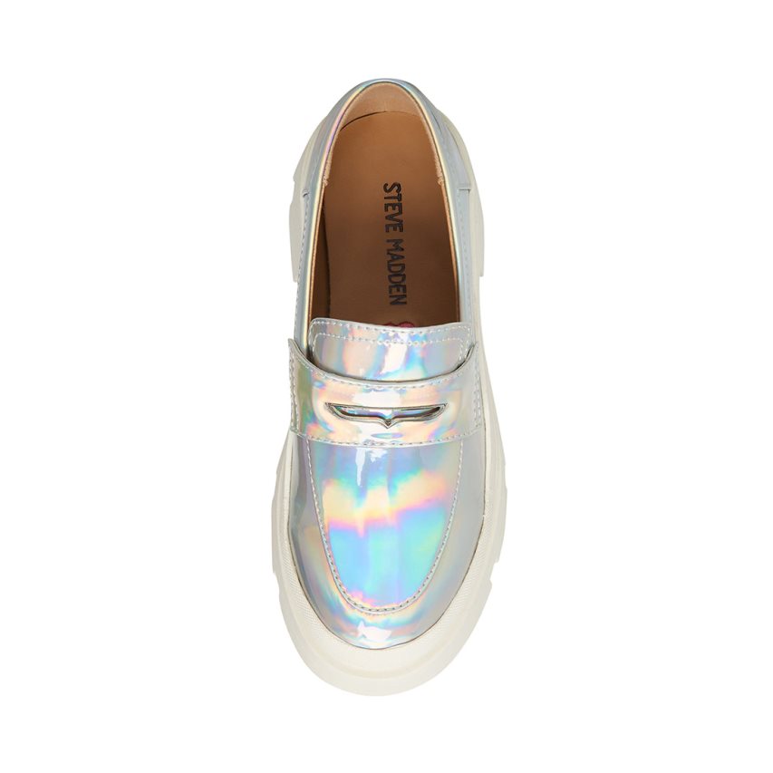 Silver Steve Madden Jlawrnce Iridescent Kids' Platform Shoes | RCTZN2508