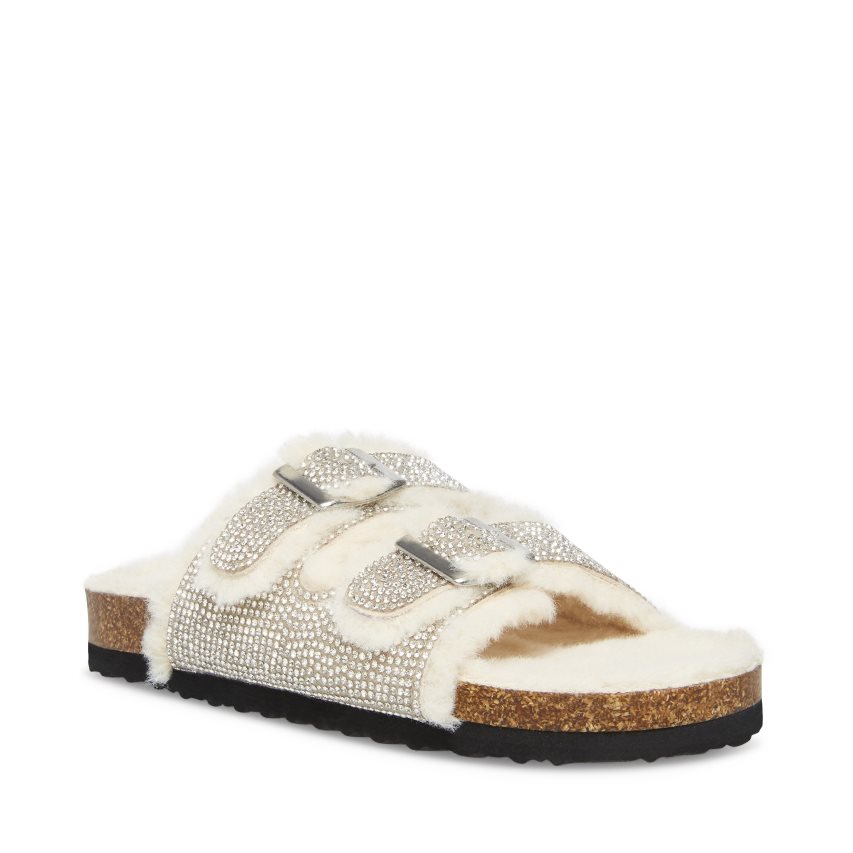 Silver Steve Madden Jleena Kids' Slides | KCOYR2194