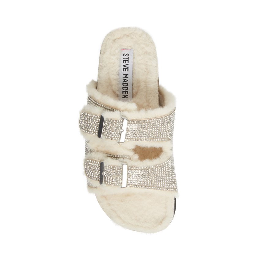 Silver Steve Madden Jleena Kids' Slides | KCOYR2194