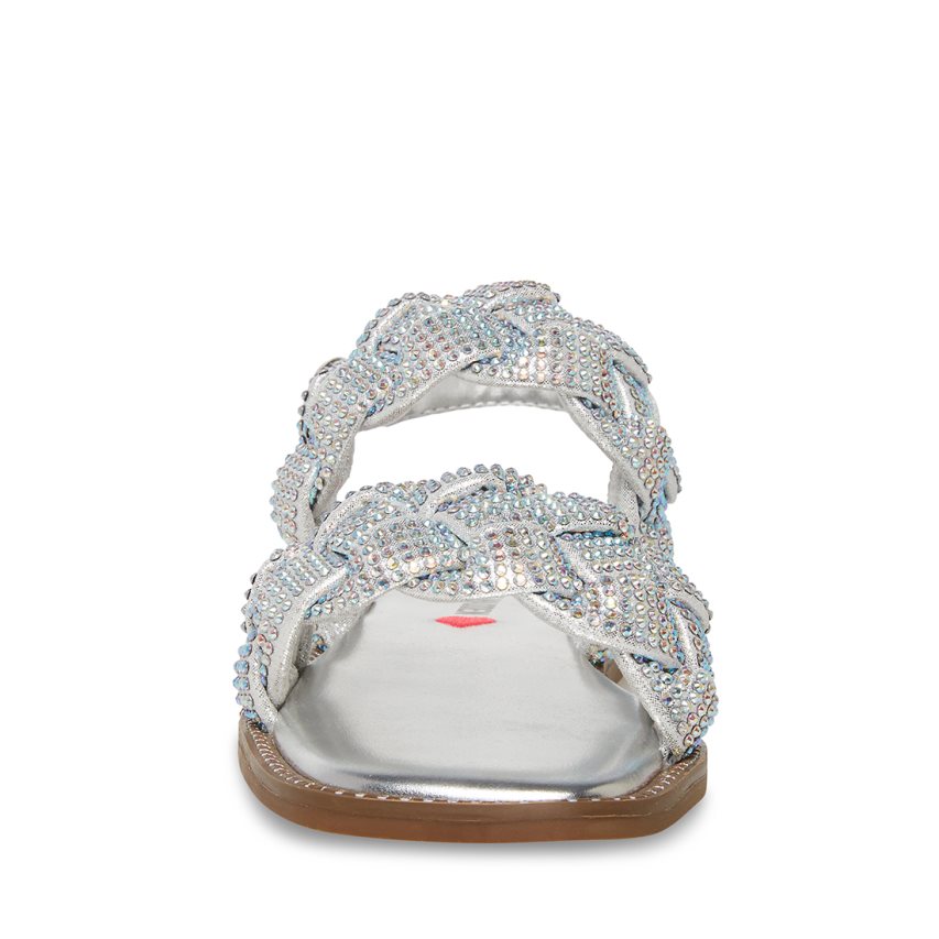 Silver Steve Madden Jnewbie Kids' Flat Sandals | J12RNE7918