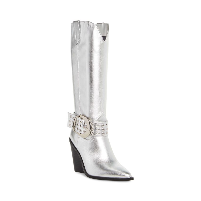 Silver Steve Madden Lennon Women's High Boots | DNUAL9560