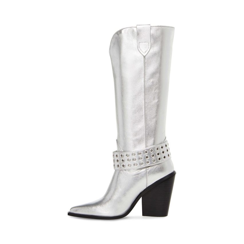 Silver Steve Madden Lennon Women's High Boots | DNUAL9560