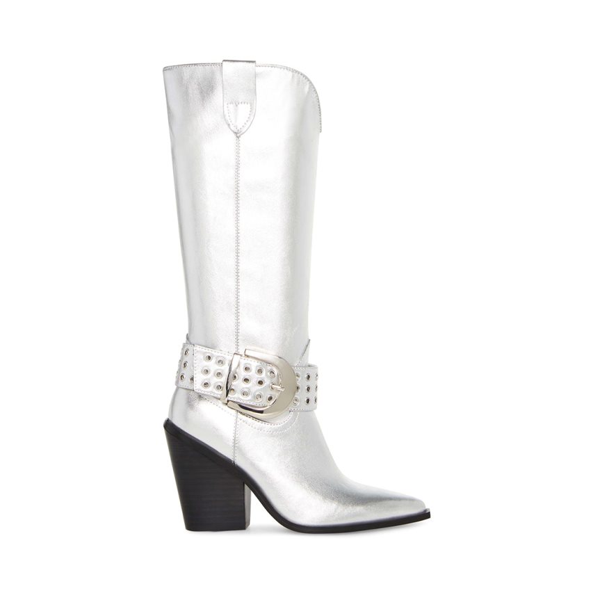 Silver Steve Madden Lennon Women\'s High Boots | DNUAL9560