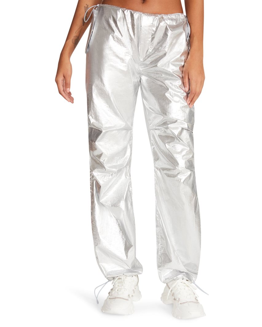 Silver Steve Madden Pia Parachute Women's Pants | 12OBVP0549