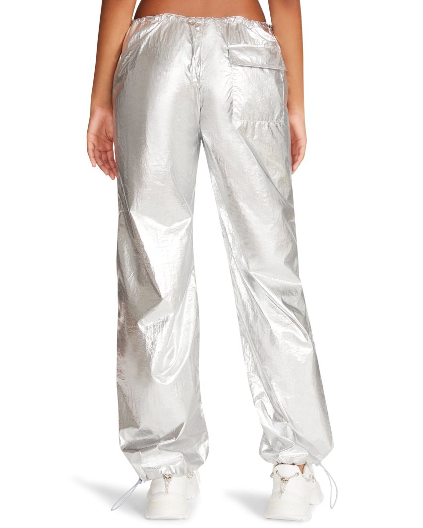 Silver Steve Madden Pia Parachute Women's Pants | 12OBVP0549