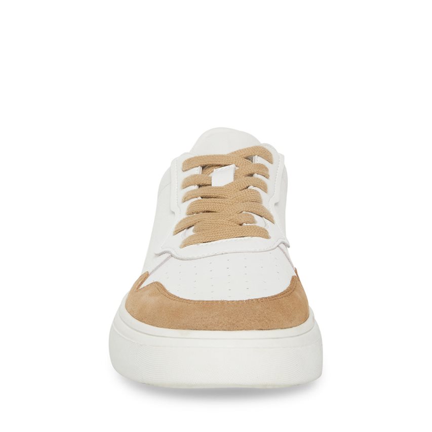 White / Brown Steve Madden Jorgee Suede Men's Sneakers | JZYDF7916