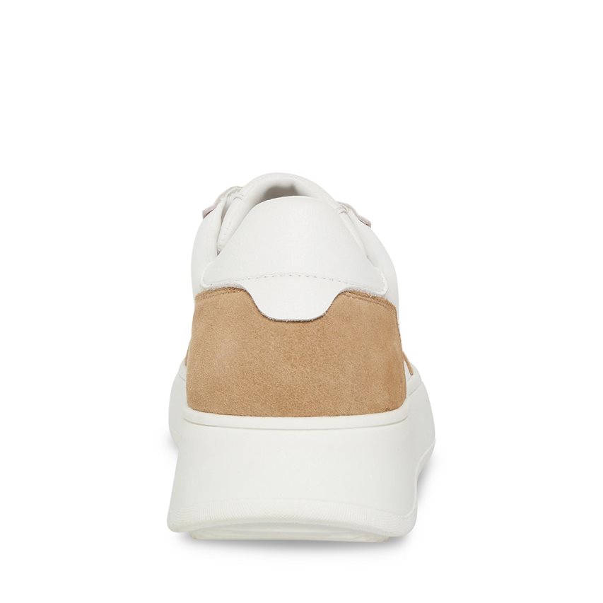 White / Brown Steve Madden Jorgee Suede Men's Sneakers | JZYDF7916