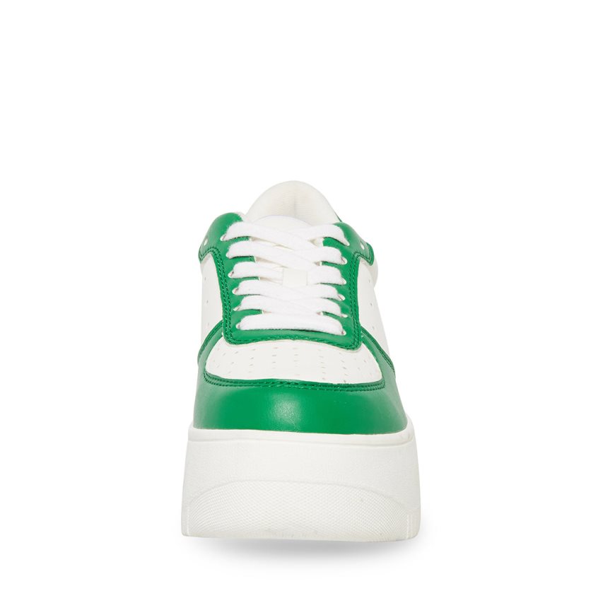 White / Green Steve Madden Rocket Women's Platform Shoes | AOIS129304