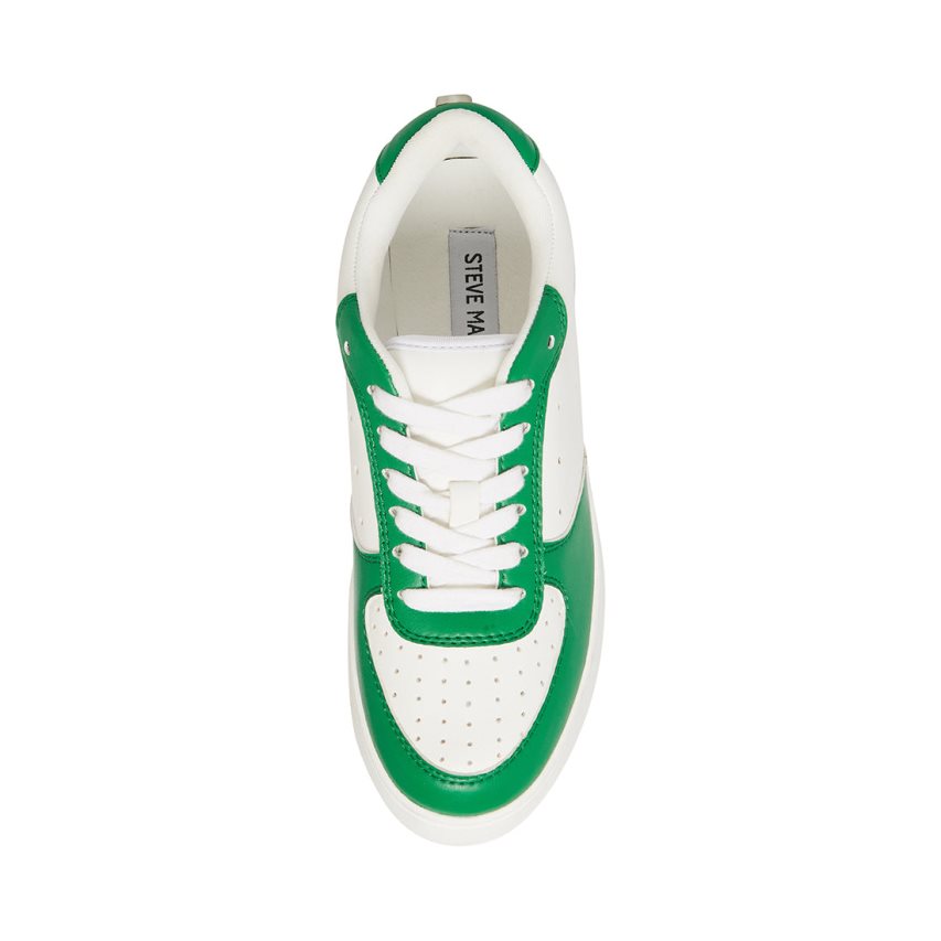 White / Green Steve Madden Rocket Women's Platform Shoes | AOIS129304