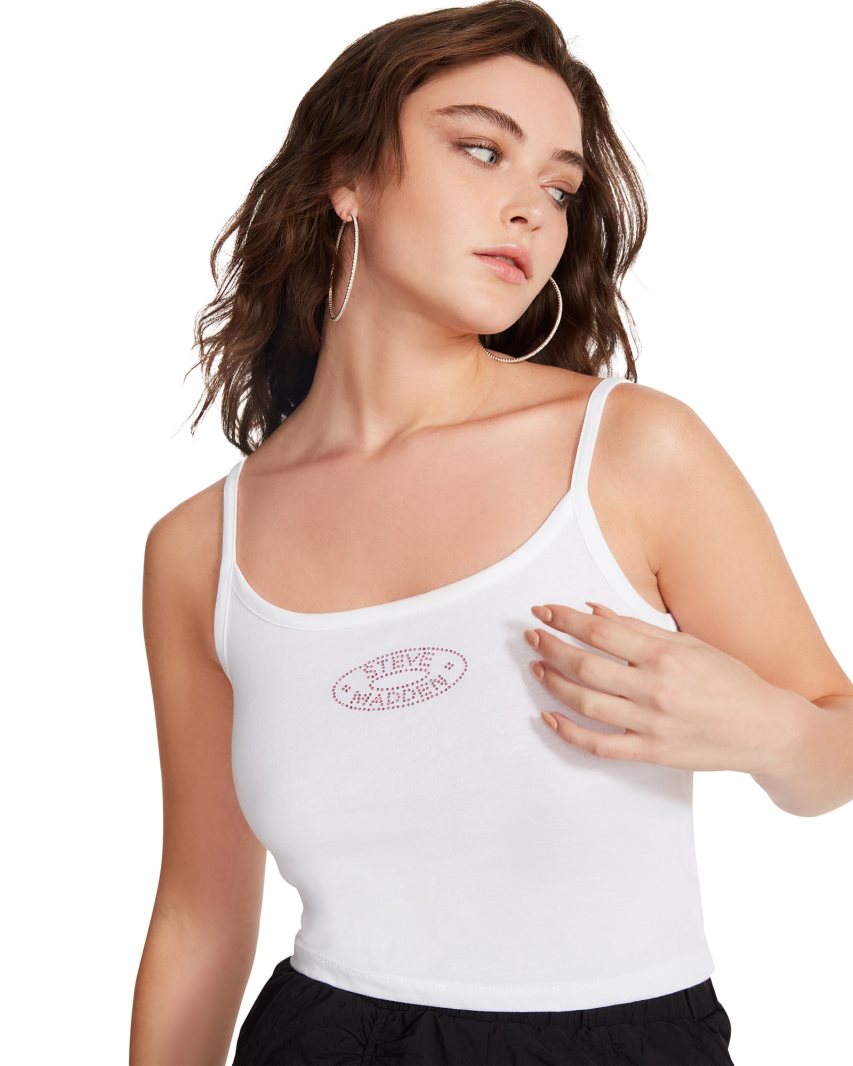 White Steve Madden Alexa Women's Tanks | GRVMP3895