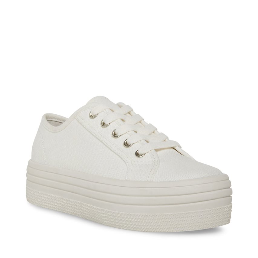 White Steve Madden Bobbi30 Fabric Women's Sneakers | LEFSB3620