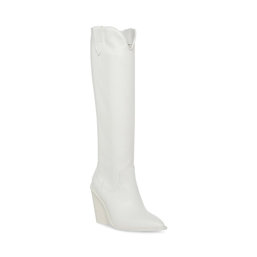 White Steve Madden Bronco Women's Knee-high Boots | ATIHO5642