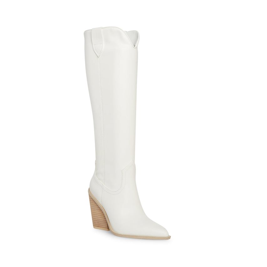 White Steve Madden Bronco Women's Knee-high Boots | GIDOE7496