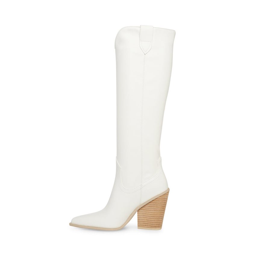 White Steve Madden Bronco Women's Knee-high Boots | GIDOE7496