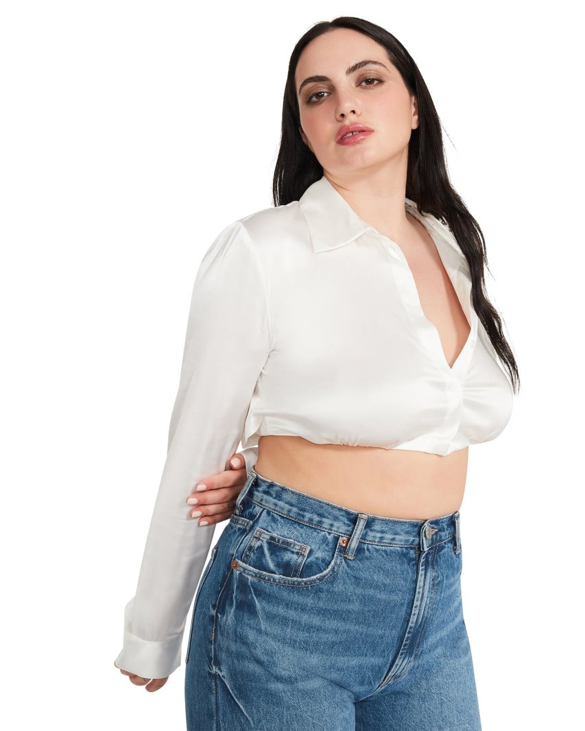 White Steve Madden Cassandra Women's Shirts | KUYRP8953