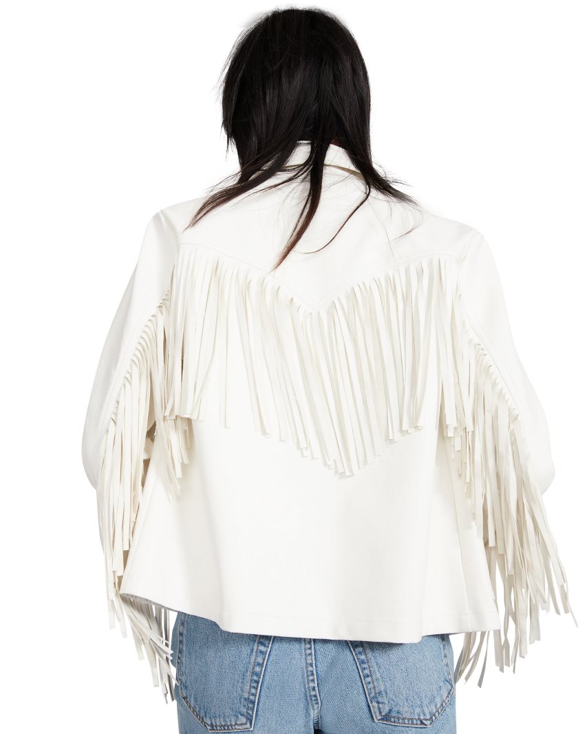 White Steve Madden Fringe Women's Jackets | NZOTJ6385