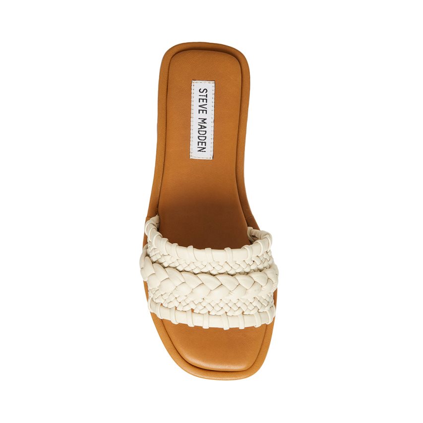 White Steve Madden Genevie Women's Slides | UBTDA2318