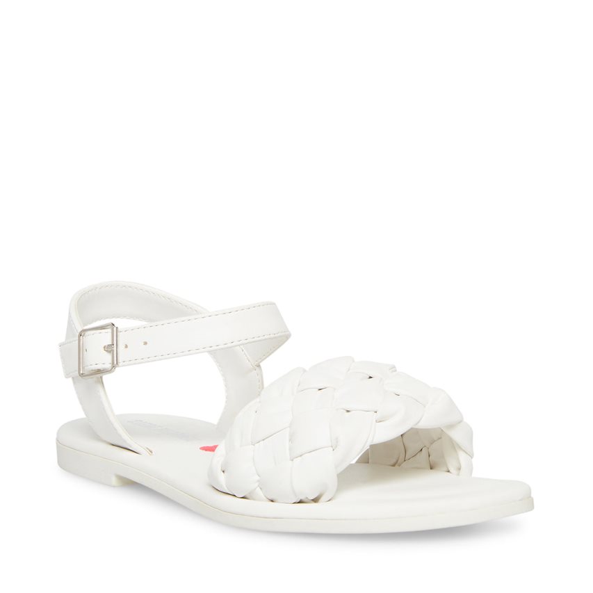 White Steve Madden Jkarina Kids' Flat Sandals | NBOPV3950