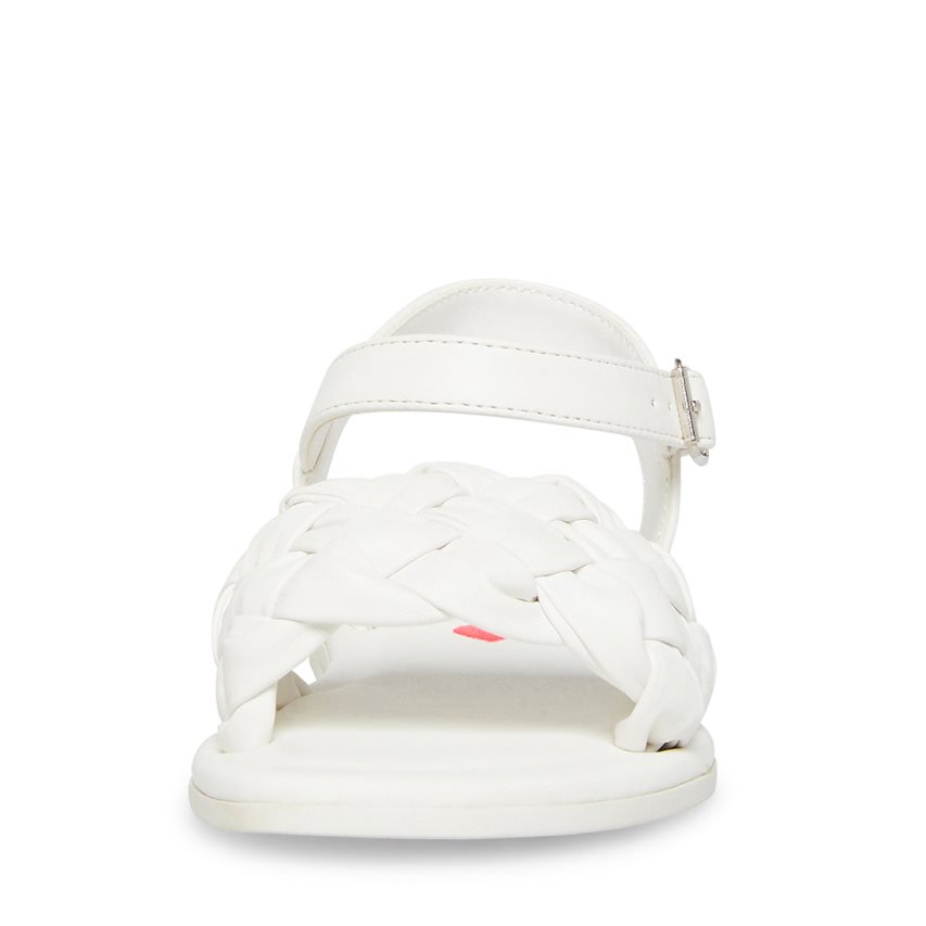 White Steve Madden Jkarina Kids' Flat Sandals | NBOPV3950