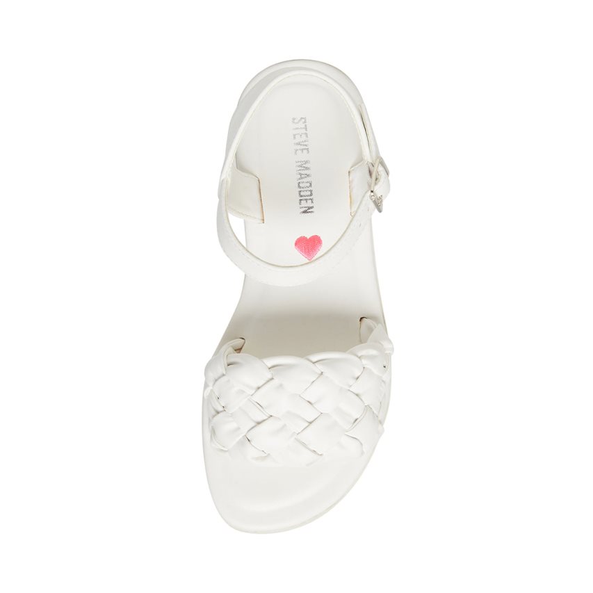 White Steve Madden Jkarina Kids' Flat Sandals | NBOPV3950