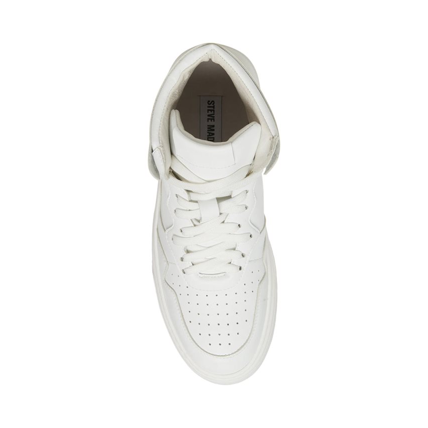 White Steve Madden Jorgee-h Leather Men's Sneakers | UZOLS9562