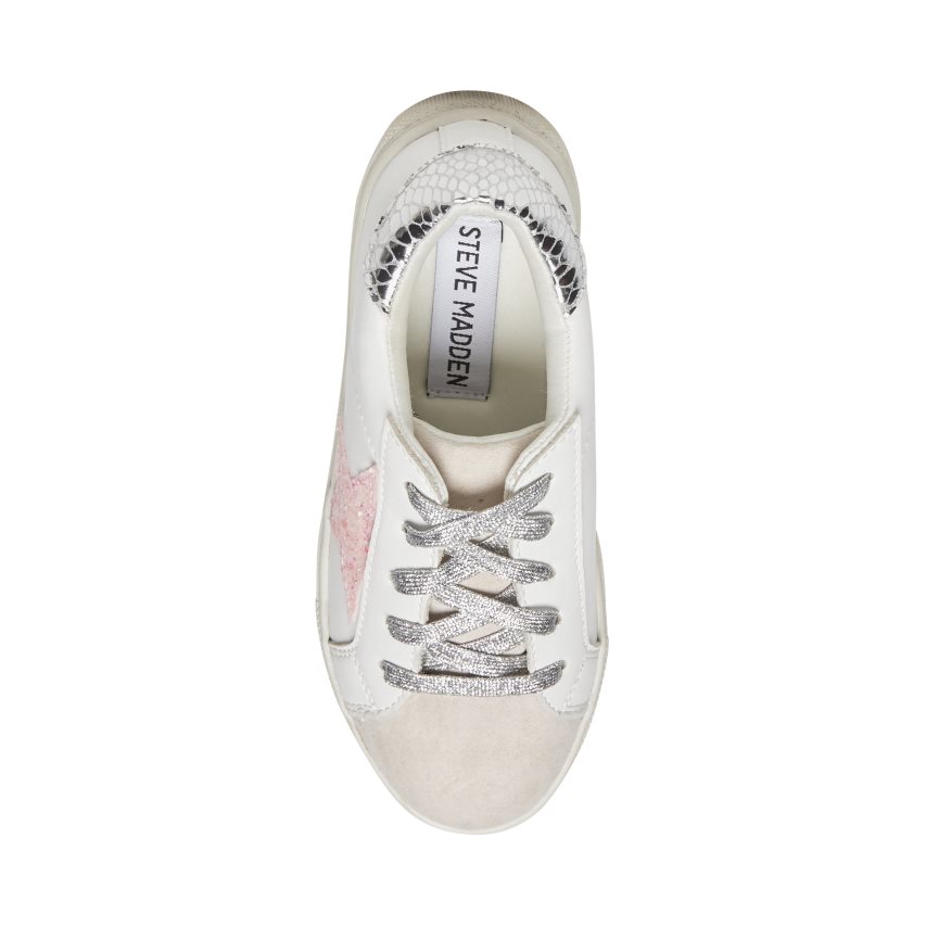 White Steve Madden Jrezume Kids' Sneakers | AVZXH7098