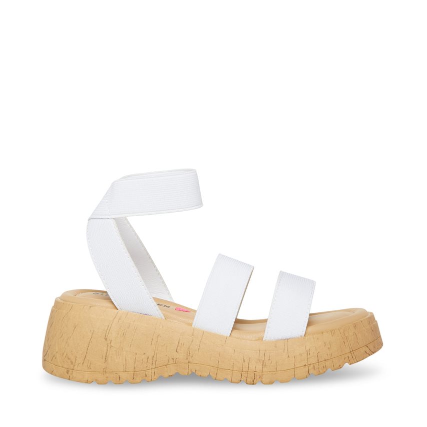 White Steve Madden Jsammie Kids\' Platform Sandals | IMJEH2071