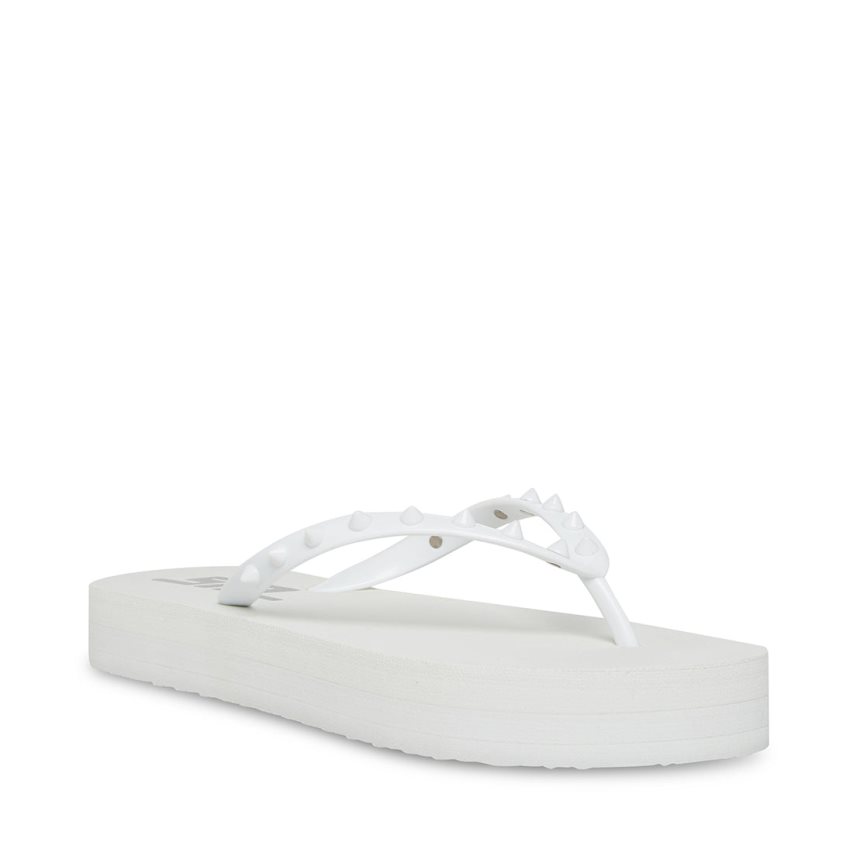 White Steve Madden Lumi Women's Flip Flops | CDPRG3489