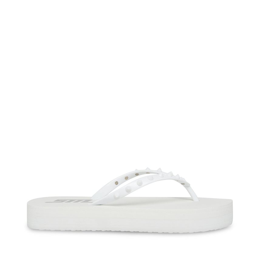 White Steve Madden Lumi Women\'s Flip Flops | CDPRG3489