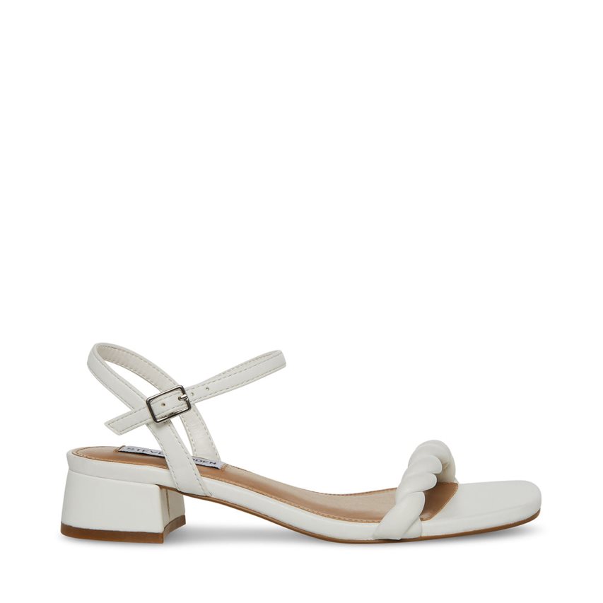 White Steve Madden Magnetic Women\'s Heels Sandals | MKOSC1507