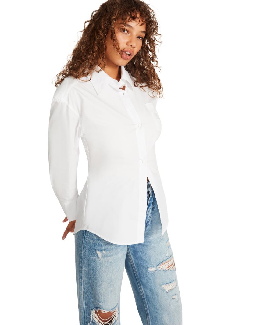 White Steve Madden Nadia Women's Shirts | X12JRL8937