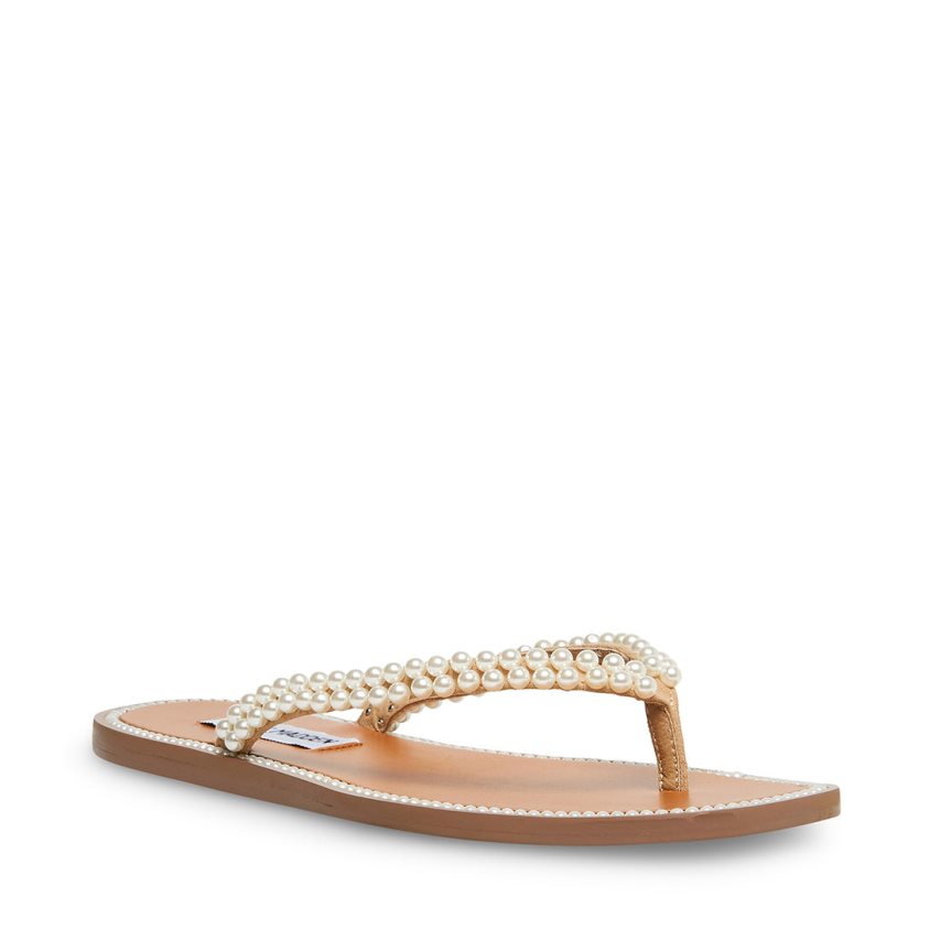 White Steve Madden Nadira Women's Flip Flops | CVKUX1540