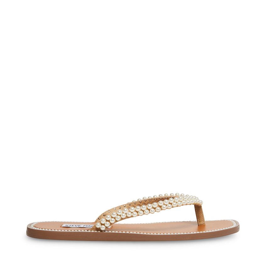 White Steve Madden Nadira Women\'s Flip Flops | CVKUX1540