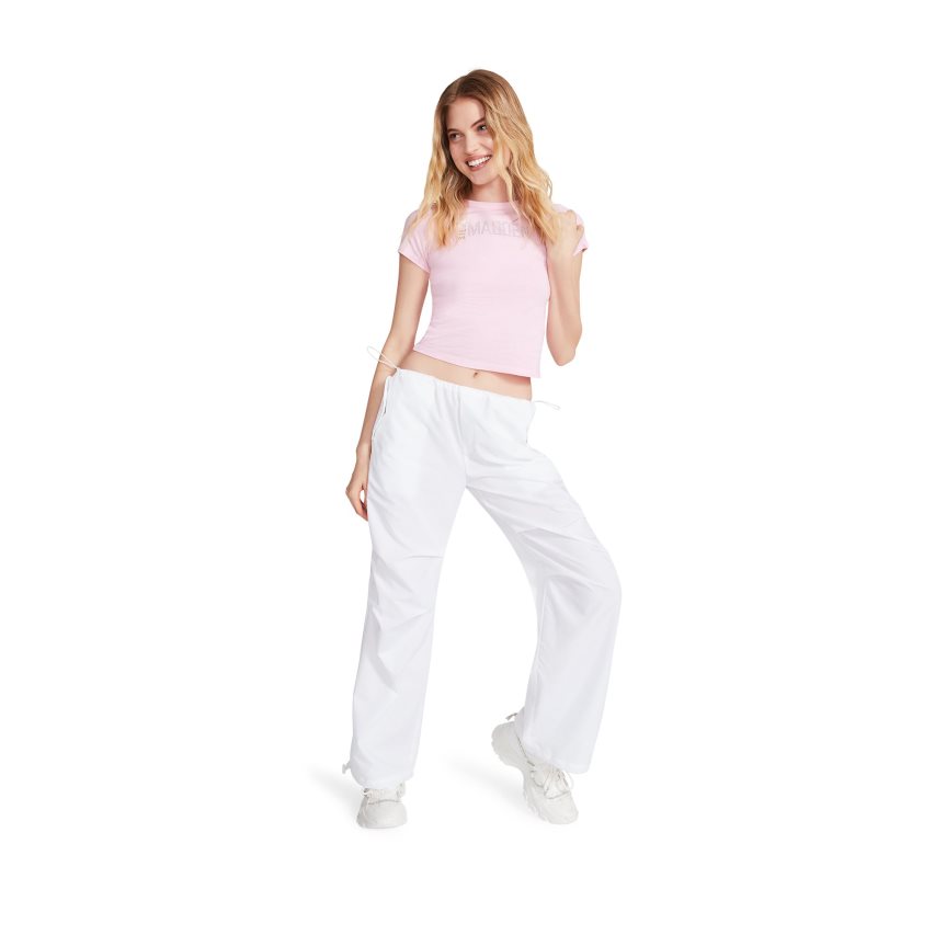 White Steve Madden Pia Parachute Women\'s Pants | DHFUE1896