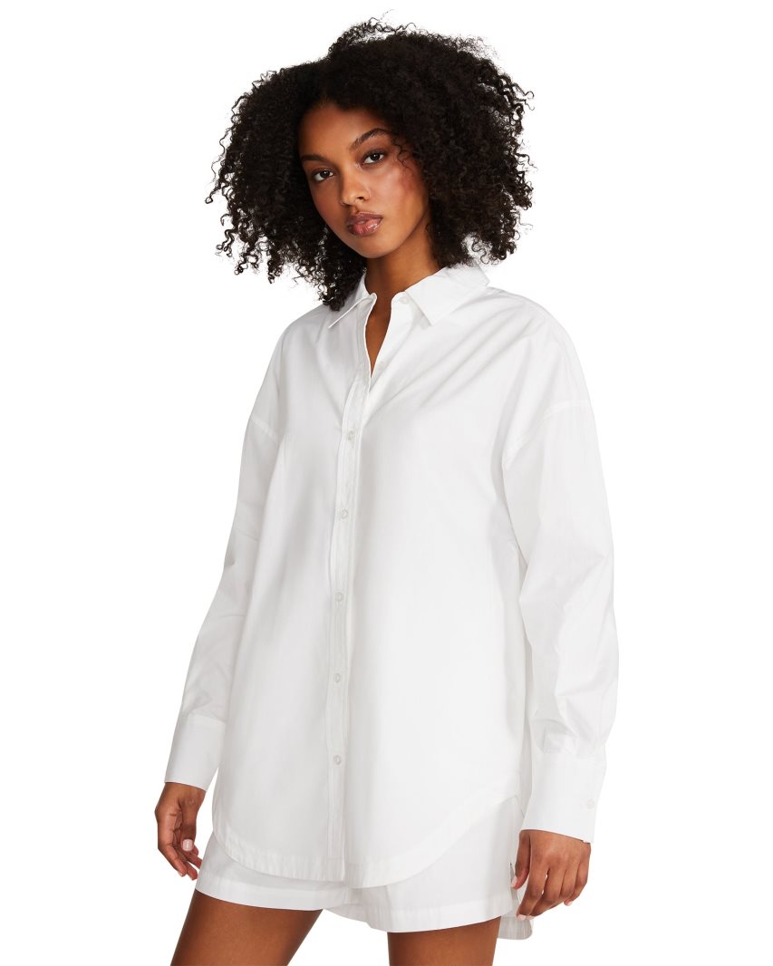 White Steve Madden Poppy Top Women's Shirts | JEPXF3179