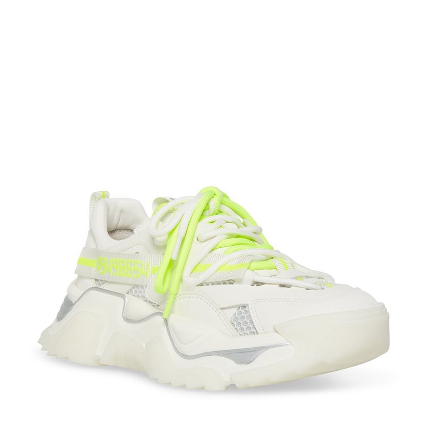 White Steve Madden Power Women's Sneakers | Z12JEB3479