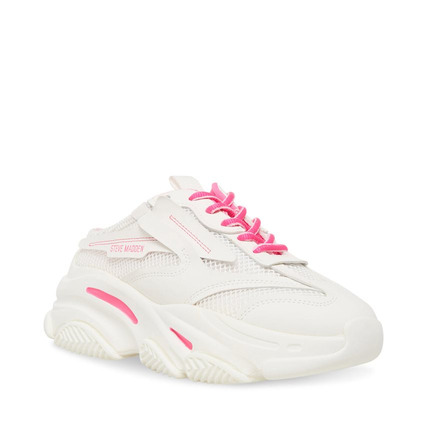 White Steve Madden Prospect Women's Sneakers | CLUPF9281