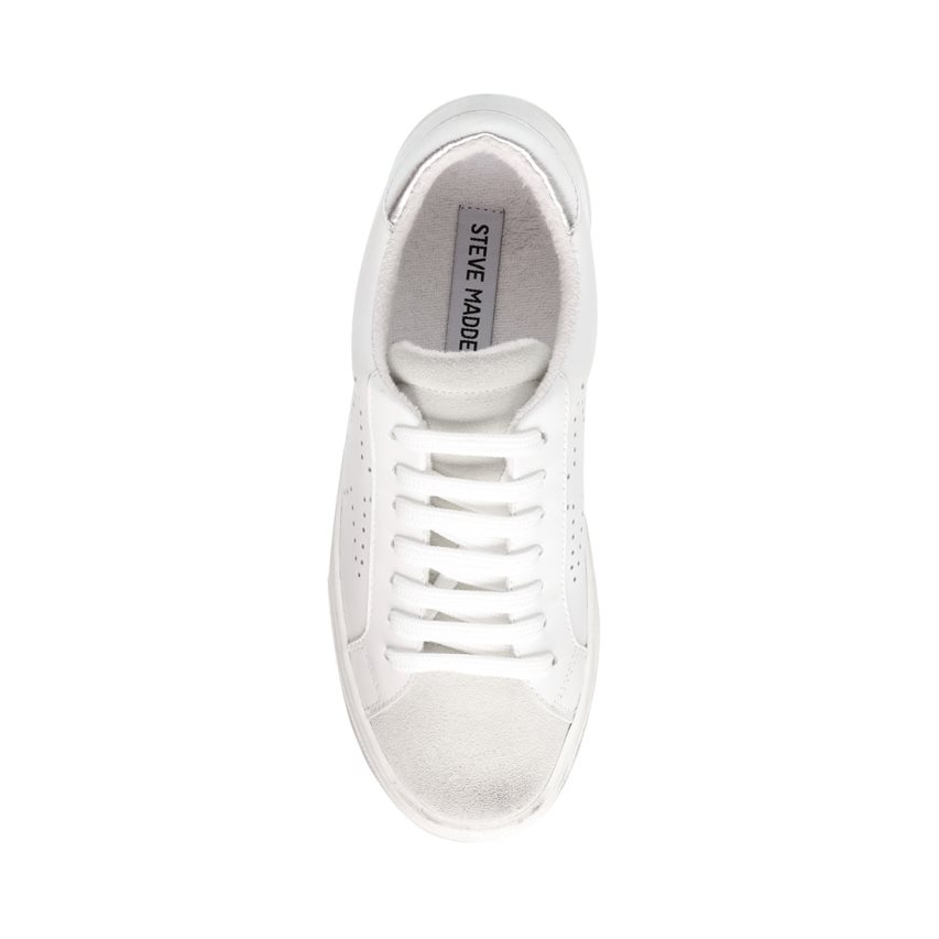 White Steve Madden Rezza Women's Sneakers | VXJUP5863