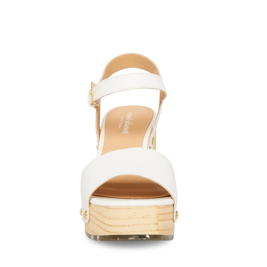 White Steve Madden Rubyy Women's Heels Sandals | YCRFM7123