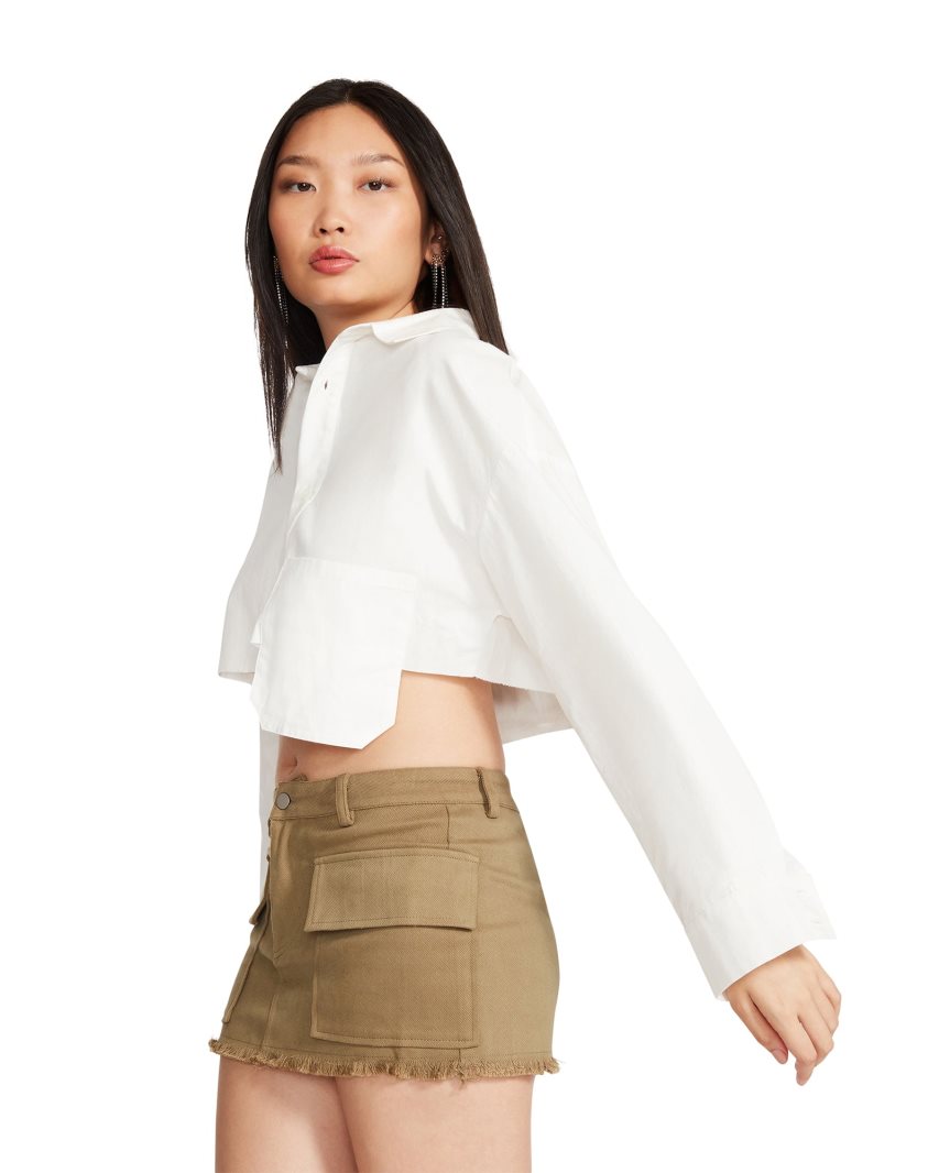 White Steve Madden Rylie Women's Shirts | BUDWL0756