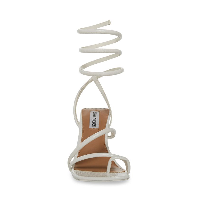 White Steve Madden Shantelle Women's Heels Sandals | TEMSY7839