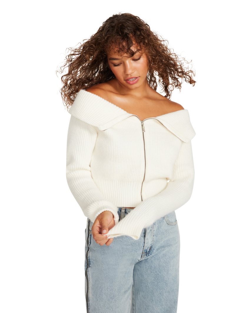 White Steve Madden Syd Women's Cardigan | FCTGU2740