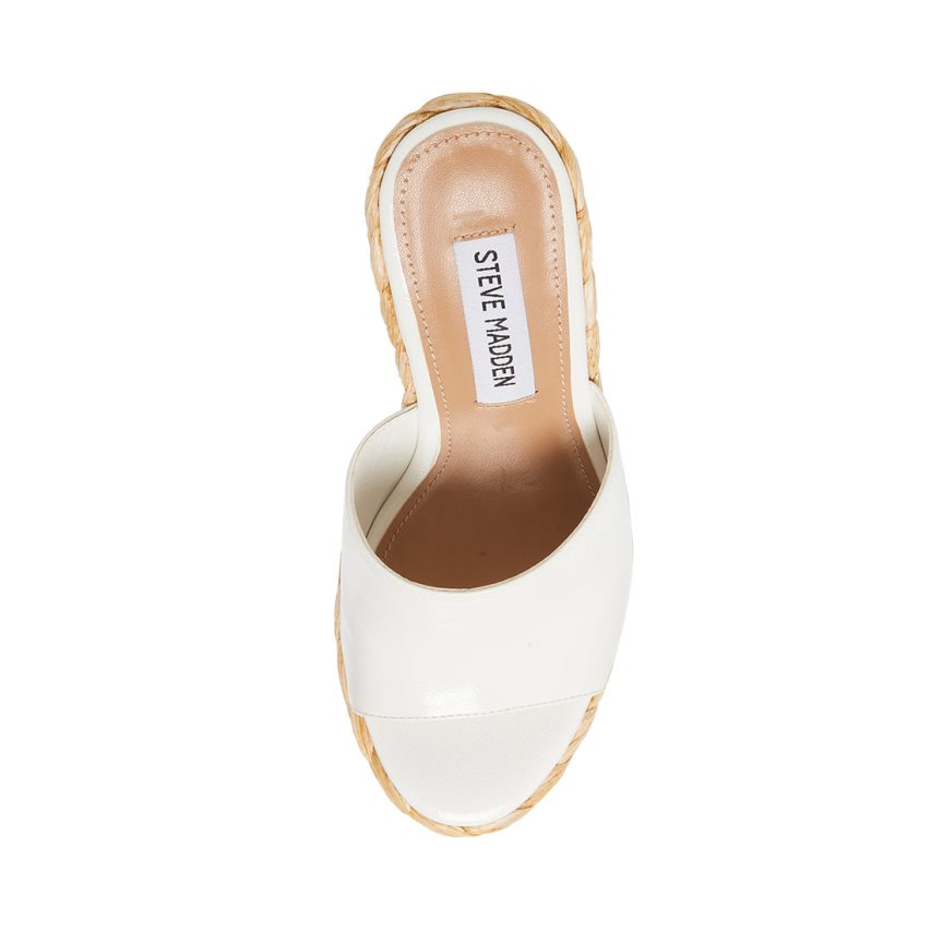 White Steve Madden Tabitha Patent Women's Wedges | EYXHA7059