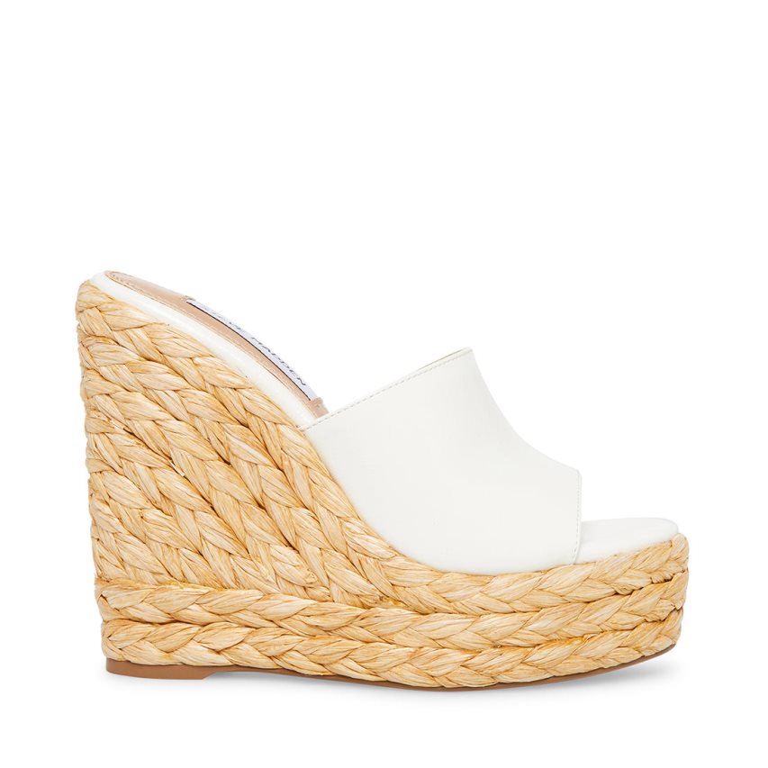 White Steve Madden Tabitha Patent Women\'s Wedges | EYXHA7059