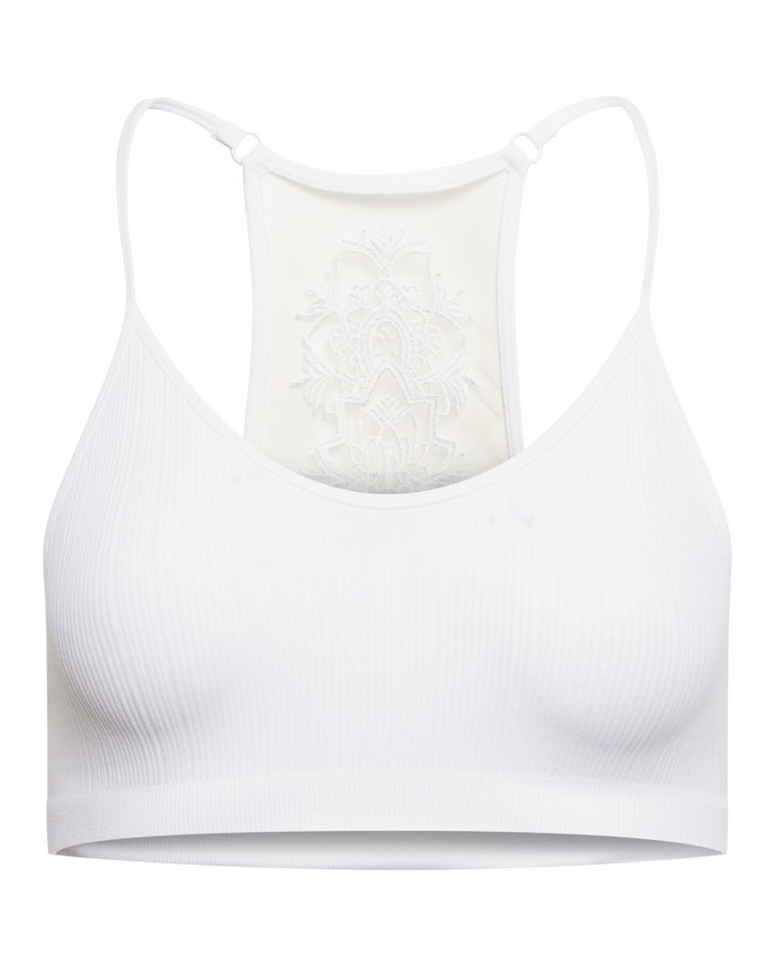 White Steve Madden The Ella Mesh + Women's Bras | YASHZ0829