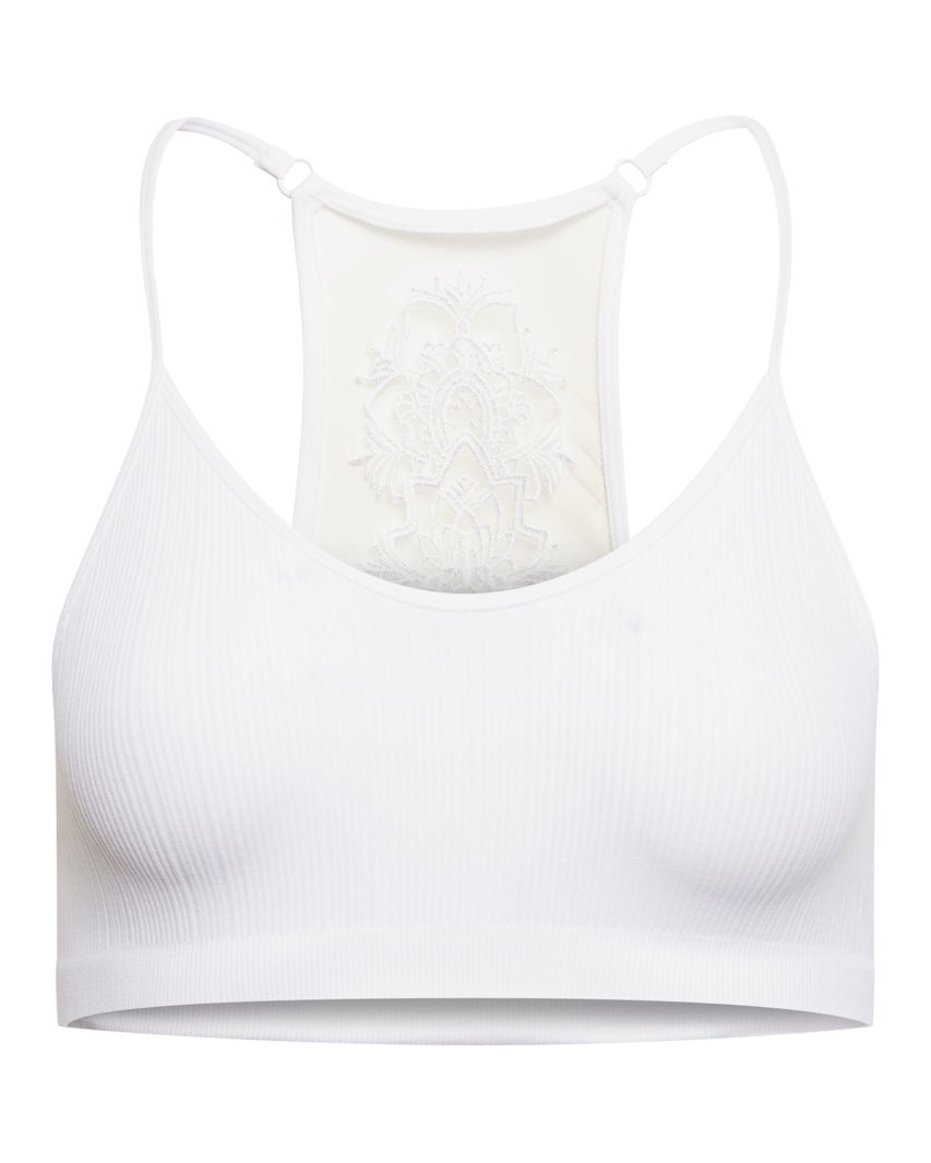 White Steve Madden The Ella Mesh Women's Bras | X12WSY0845