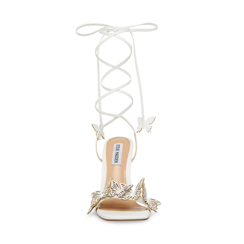 White Steve Madden Utopia Women's Heels Sandals | LKZDR6248