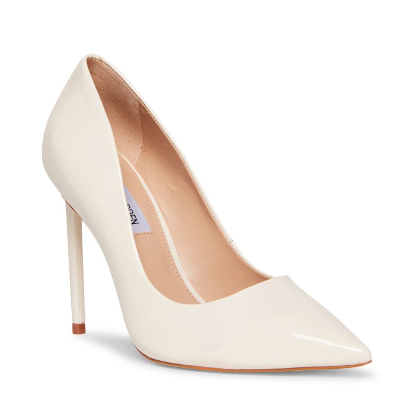 White Steve Madden Vala Patent Women's Heels | 12FEDH4305